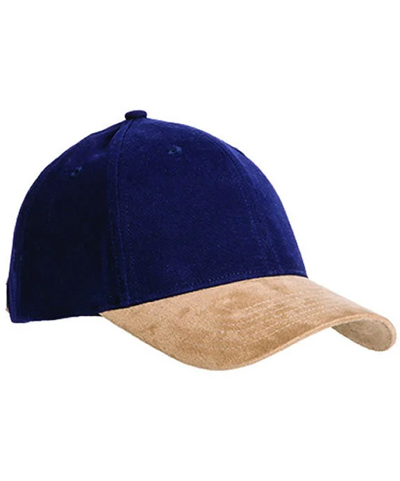 Fringed HoodiesBA555 - Big Accessories Suede Bill Cap | Navy/Tan