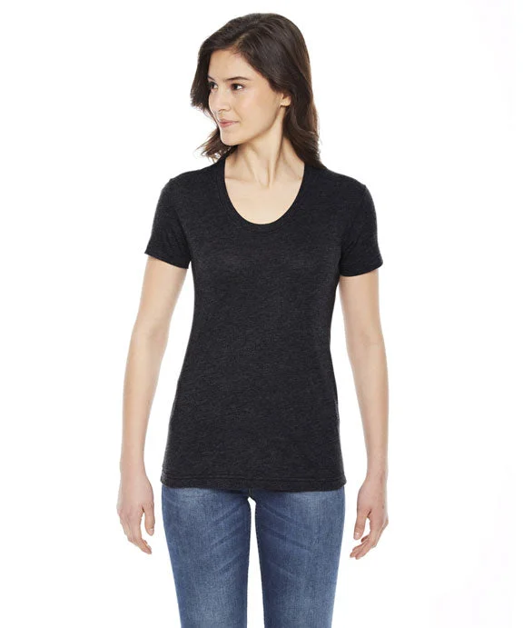 Pocketed HoodiesBB301W - American Apparel Ladies Poly-Cotton Crewneck T-Shirt | Heather Black