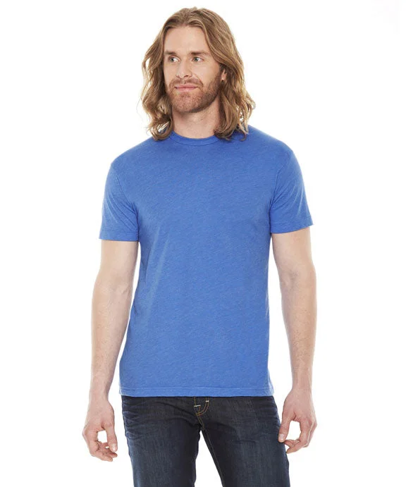 Fringed HoodiesBB401 - American Apparel Unisex Poly-Cotton USA Made Crewneck T-Shirt | Heather Lake Blue