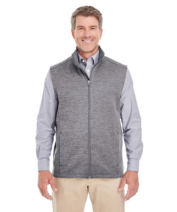 Embroidered SweatshirtsDG797 - Devon & Jones Mens Newbury Mélange Fleece Vest | Dark Grey Heather