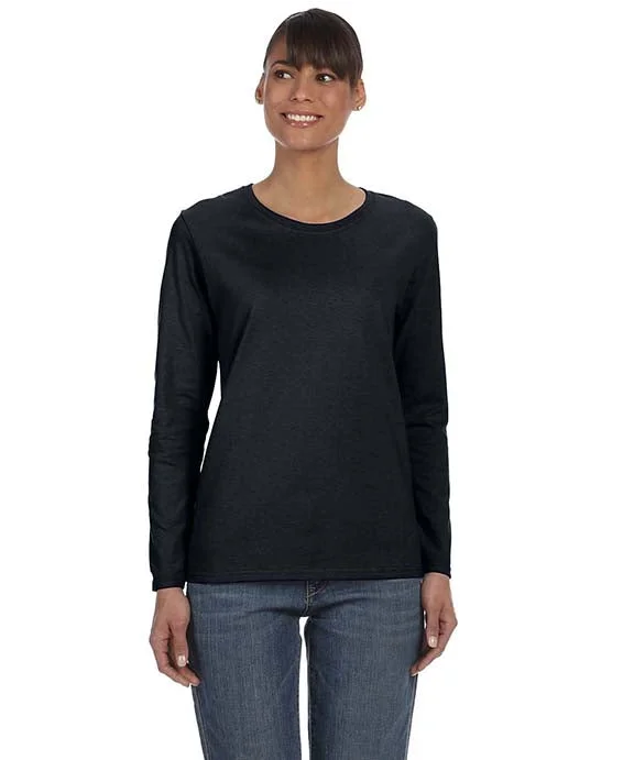 Sherpa-Lined HoodiesG540L - Gildan Ladies 5.3 oz. Long Sleeve T-Shirt | Black