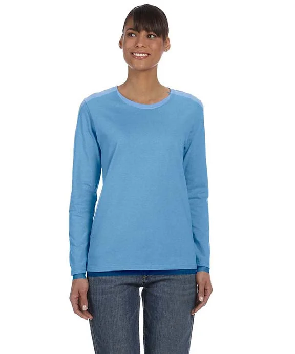 Cotton HoodiesG540L - Gildan Ladies 5.3 oz. Long Sleeve T-Shirt | Carolina Blue