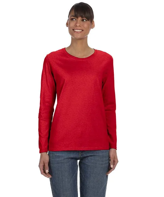 Embroidered SweatshirtsG540L - Gildan Ladies 5.3 oz. Long Sleeve T-Shirt | Red