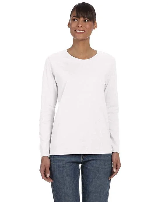 Organic Cotton SweatshirtsG540L - Gildan Ladies 5.3 oz. Long Sleeve T-Shirt | White