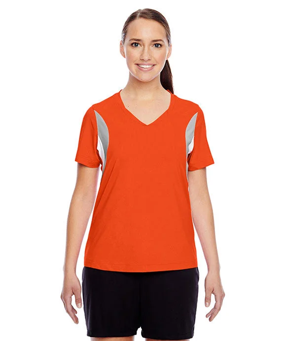 Luxury HoodiesTT10W - Team 365 Ladies Short Sleeve Athletic V-Neck Tournament Jersey T-Shirt | Sport Orange