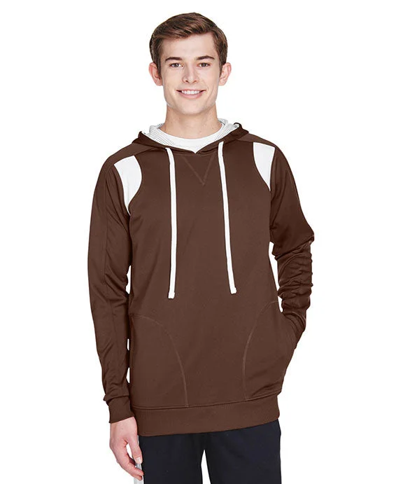 Hip-Hop HoodiesTT30 - Team 365 Mens Elite Performance Hoodie | Sport Dark Brown/White