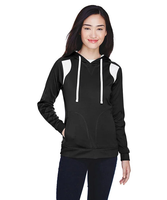 Metallic HoodiesTT30W - Team 365 Ladies Elite Performance Hoodie | Black/White