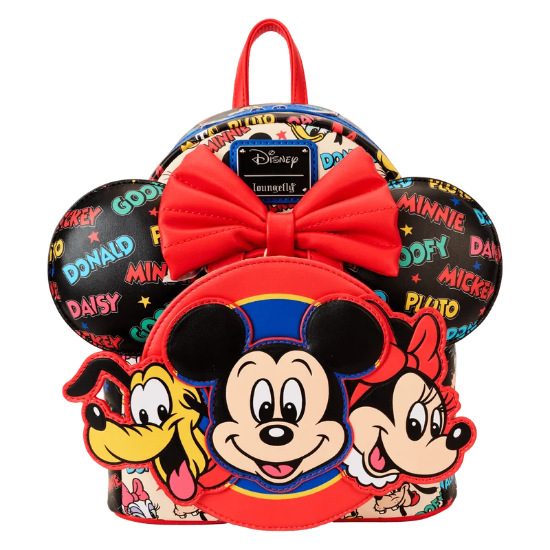 Loungefly Mickey & Friends Classic All-Over Print Mini Backpack With Ear Headband