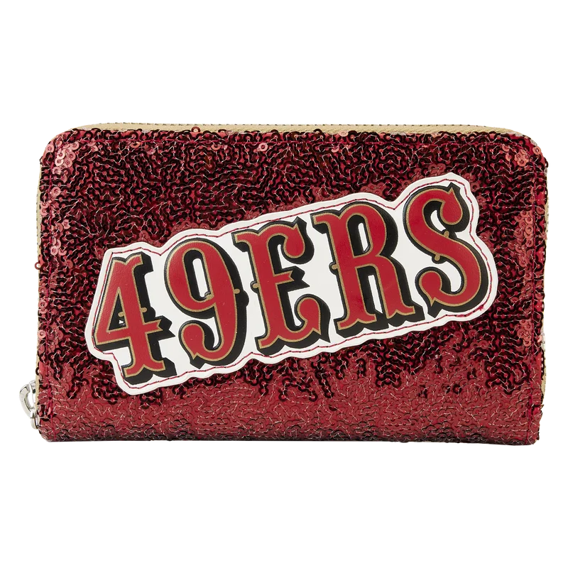 Loungefly NFL San Francisco 49ers Sequin Zip Around Wallet