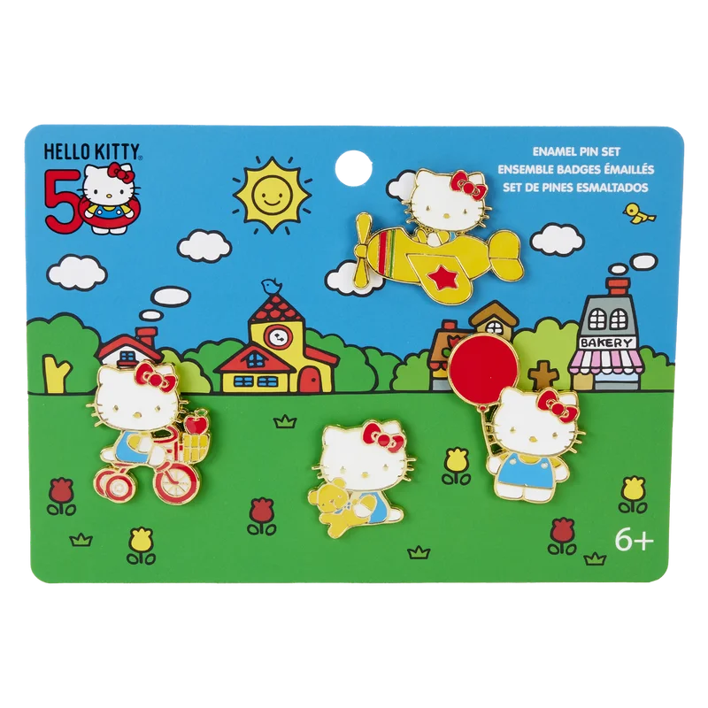 Loungefly Sanrio Hello Kitty 50th Anniversary 4-Piece Pin Set