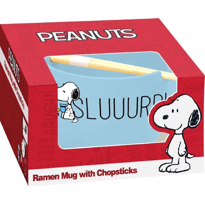 Peanuts Snoopy Sluuurp Ramen Mug and Chopsticks Set 24 oz.