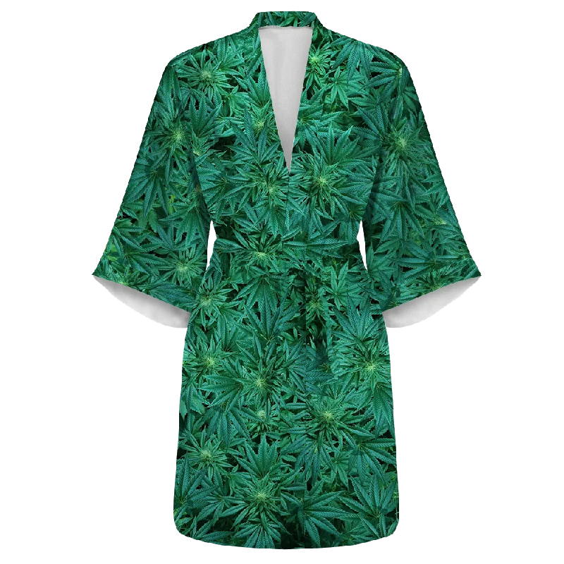 Cann~ All Over Print Women's Satin Kimono Robe