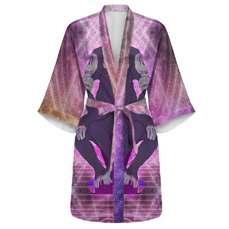 Thinking Ape All Over Print Women's Satin Kimono Robe