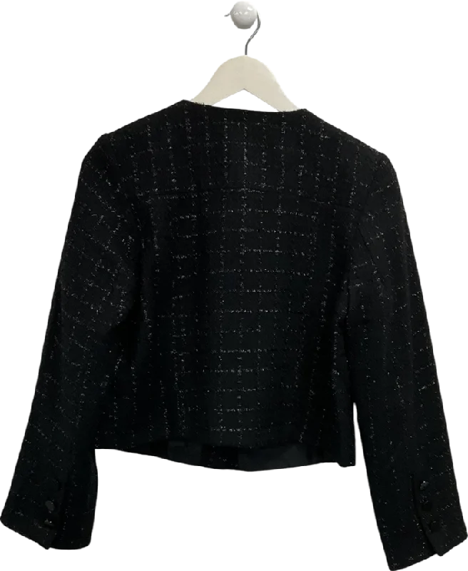 CroptopheritageApricot Black Tweed Cropped Jacket UK 6