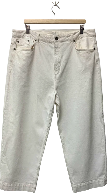 CroptopvibeJohn Lewis White Cropped Trousers UK 18