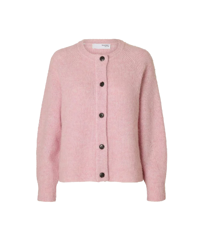 Lulu Ls Knit Short Cardigan Noos - Pink