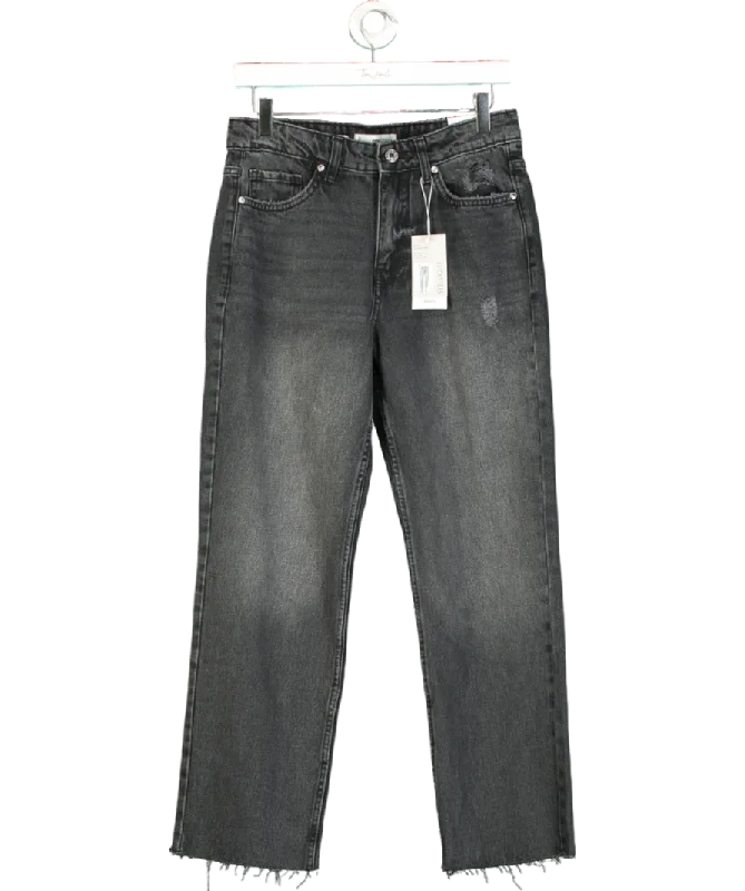 CroptopanalyticsMANGO Black Blanca Straight-fit Cropped Jeans UK 10