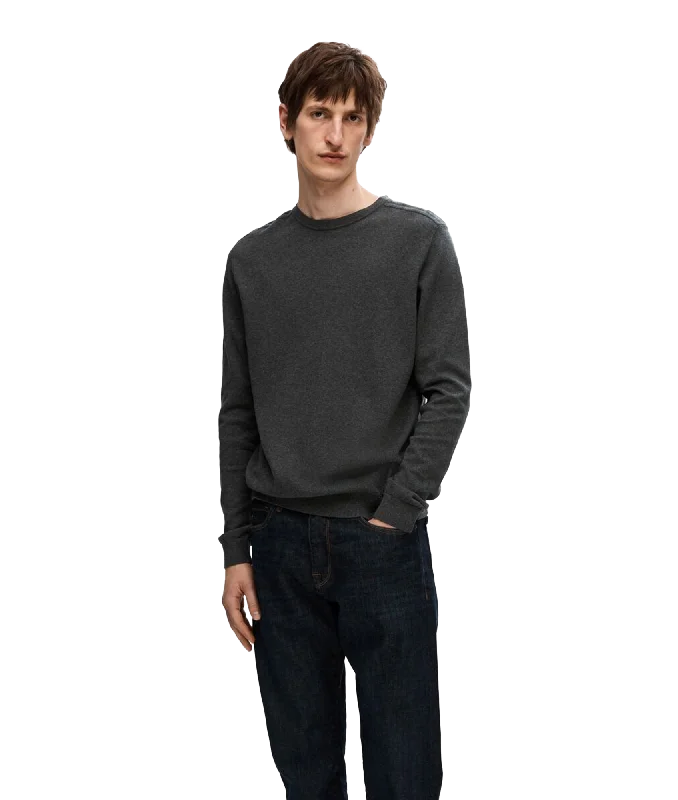 Long-sleeved Knitted Jumper - Grey