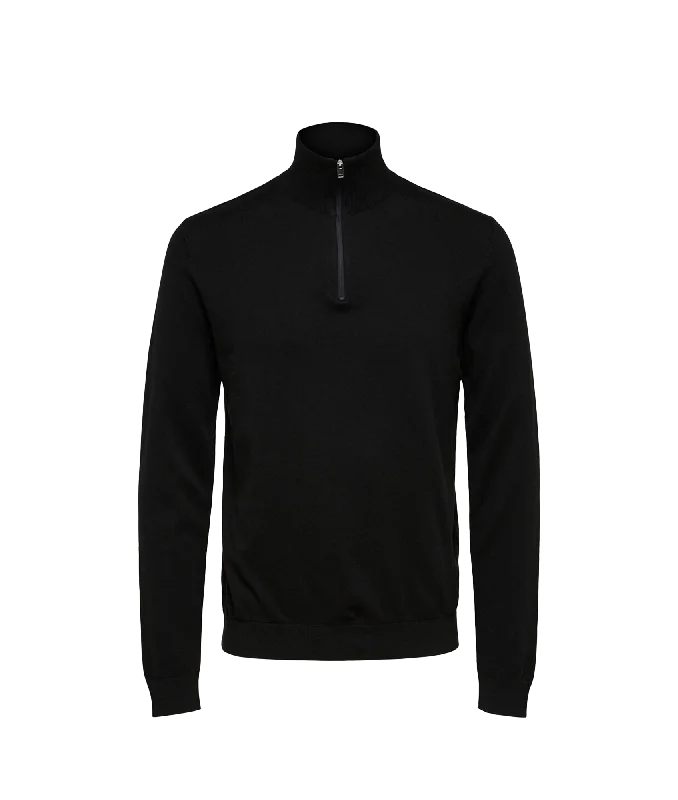 Half-zip Knitted Jumper - Black