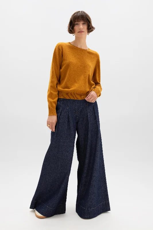 CroptoplinenCropped Cashmere Round Neck