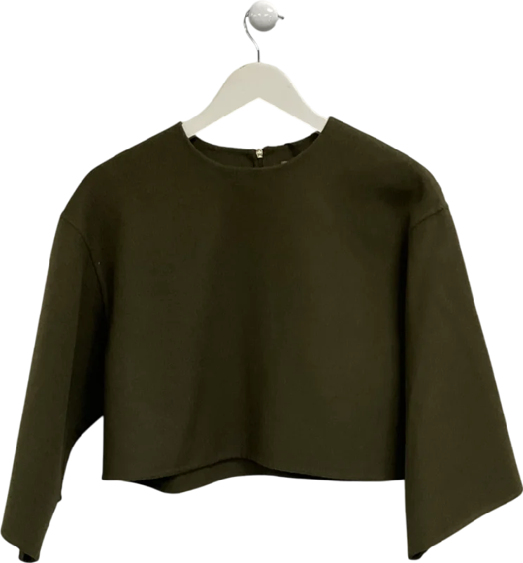 CroptopminimalRiver Island Green Premium Wool Blend Crop Top UK 8