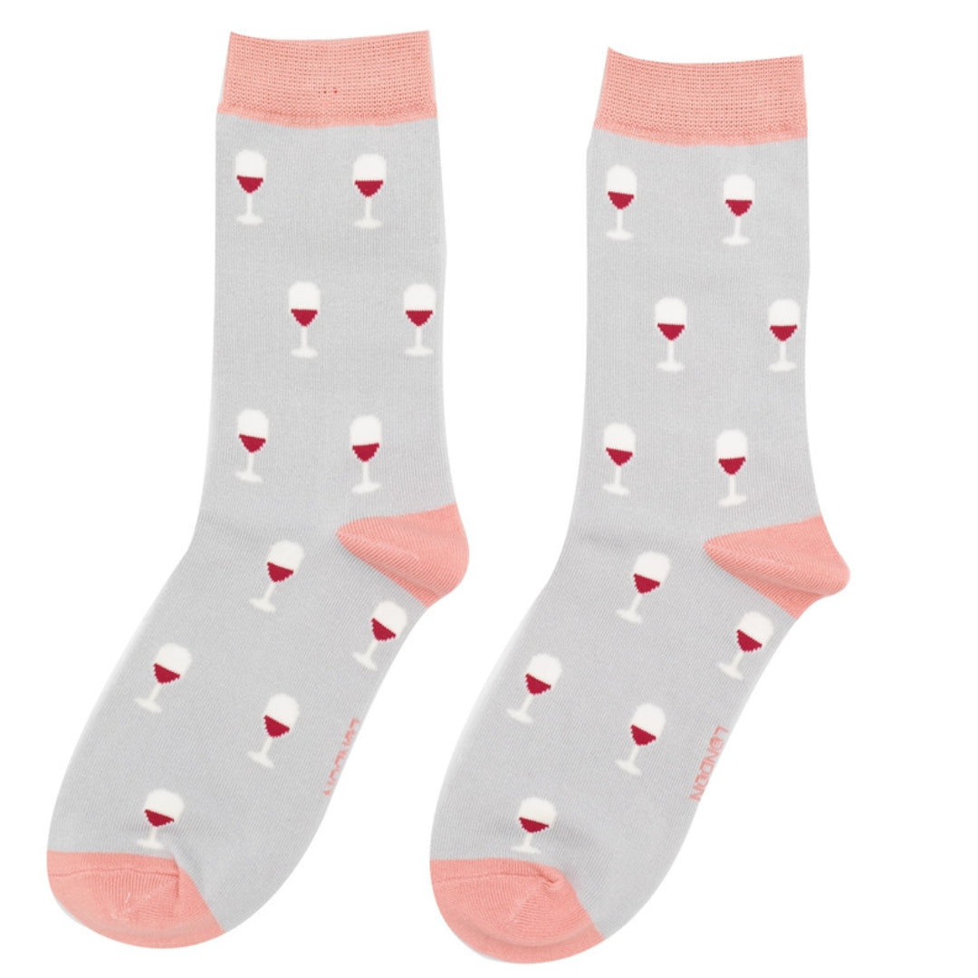 Wine Glass Socks - Silver