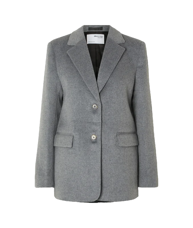 Classic Single-breasted Blazer - Grey