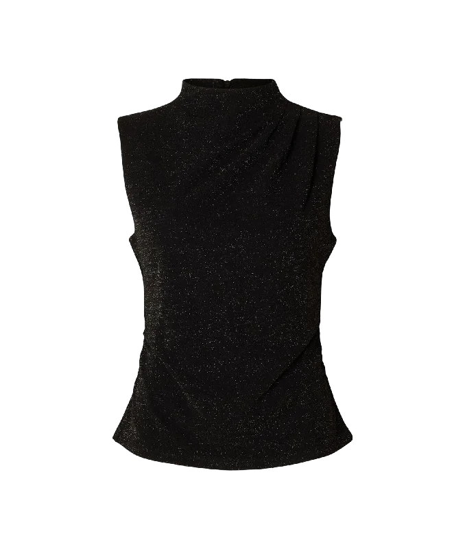 Glitter Sleeveless Top - Black