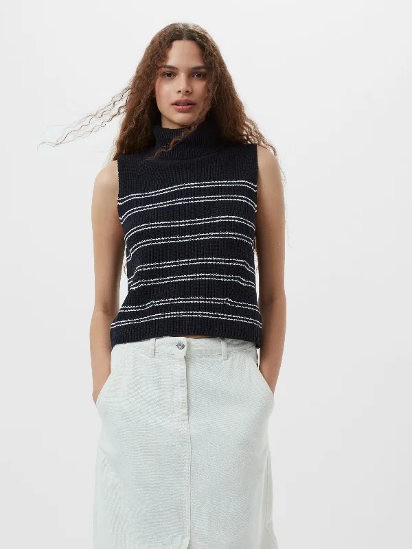 CroptopcommunityMozart Striped Cropped Sleeveless Jumper